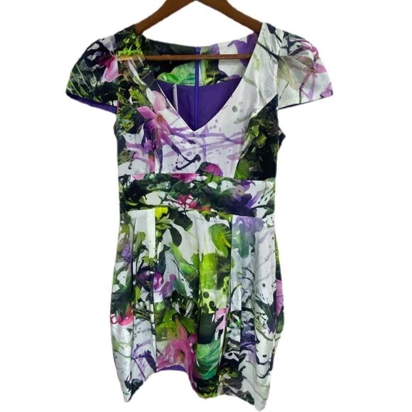 Warehouse UK Spring Floral Dress. Size 10 (UK 12) NWT!! Retails for $203 - Picture 1 of 12
